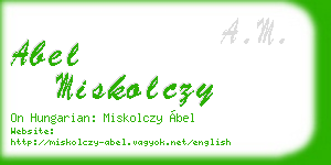 abel miskolczy business card
